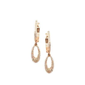 10K Gold And Diamond Oval Hanging Earring Vintage-Inspired Accent Luxurious Choice