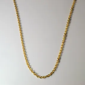 Stylish Highlight 10k Yellow Gold Cable Chain | 18" |