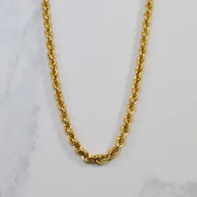 Radiant Touch Pieces Wedding Look 18k Yellow Gold Rope Chain | 28" |