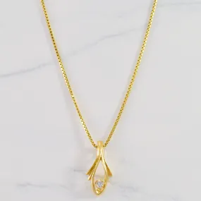 Minimalist Edge Diamond Pendant and Necklace | 0.10 ct SZ 20" |