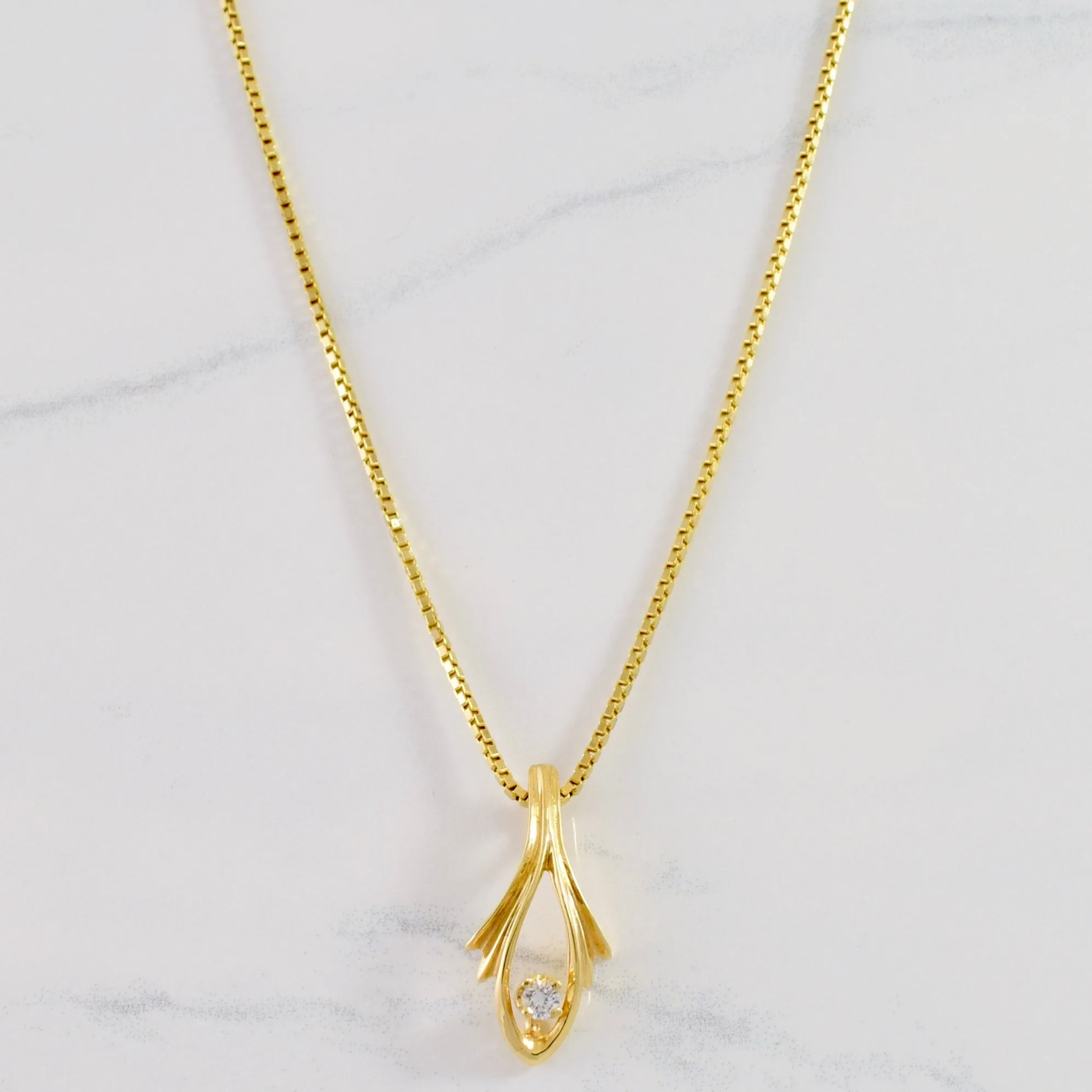 Minimalist Edge Diamond Pendant and Necklace | 0.10 ct SZ 20" |