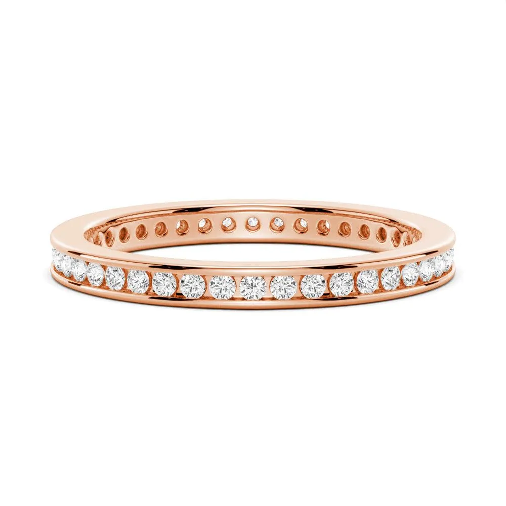 Round Moissanite Channel Set Eternity Band Family Treasure