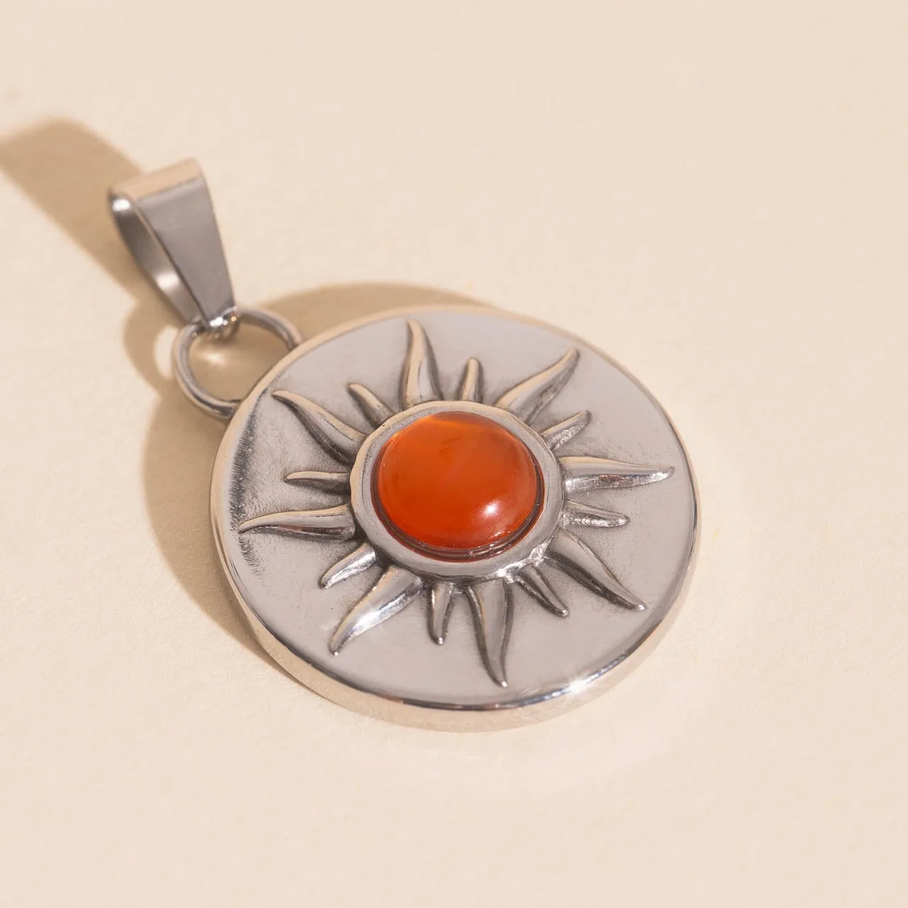 Amber Sun Necklace Charm Gift For Her