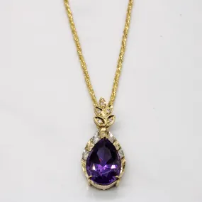 Sparkle Style Wedding Ensemble Amethyst & Diamond Necklace | 4.97ct, 0.07ctw | 16" |