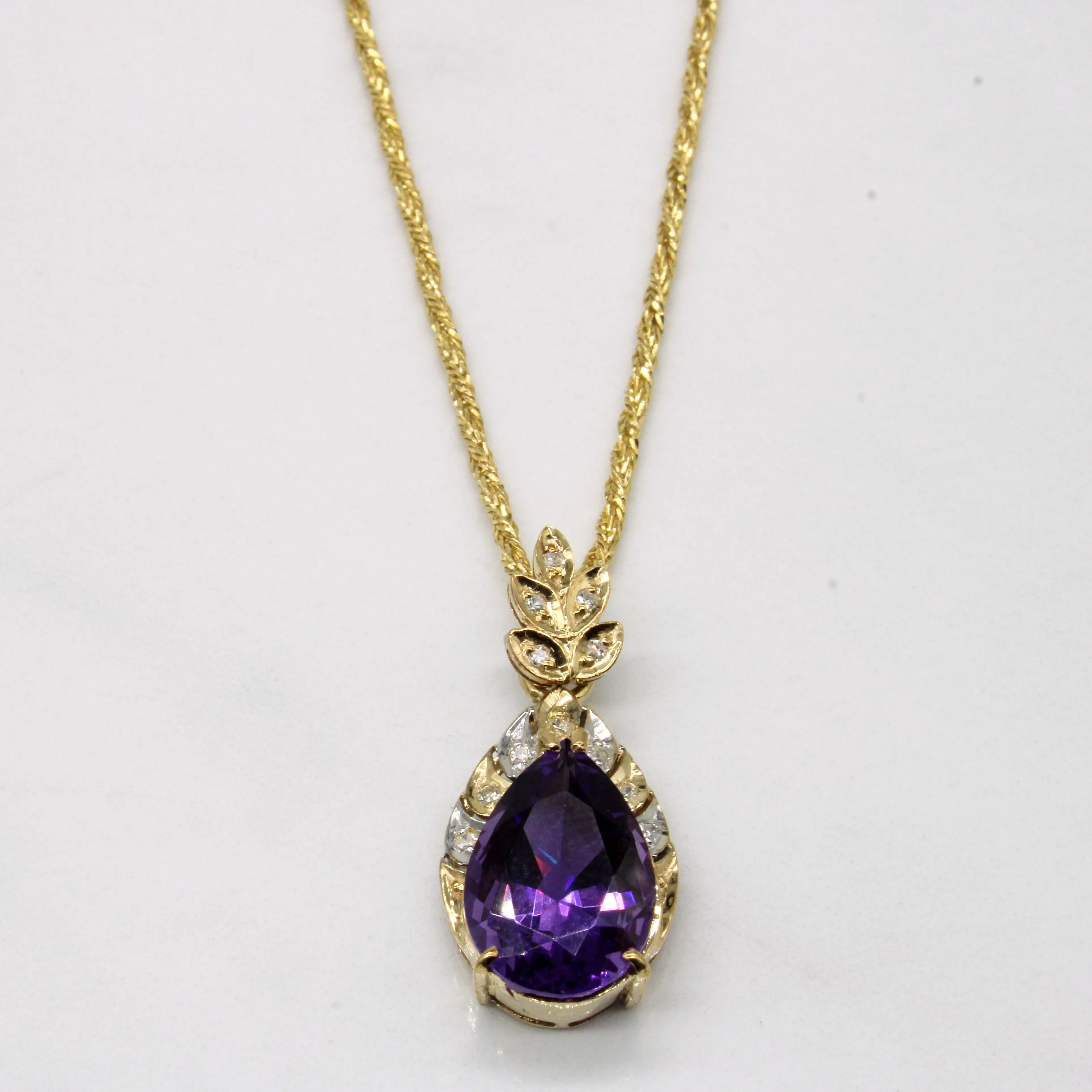 Sparkle Style Wedding Ensemble Amethyst & Diamond Necklace | 4.97ct, 0.07ctw | 16" |
