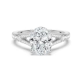 Value Jewelry Oval Cut Split Shank Moissanite Engagement Ring
