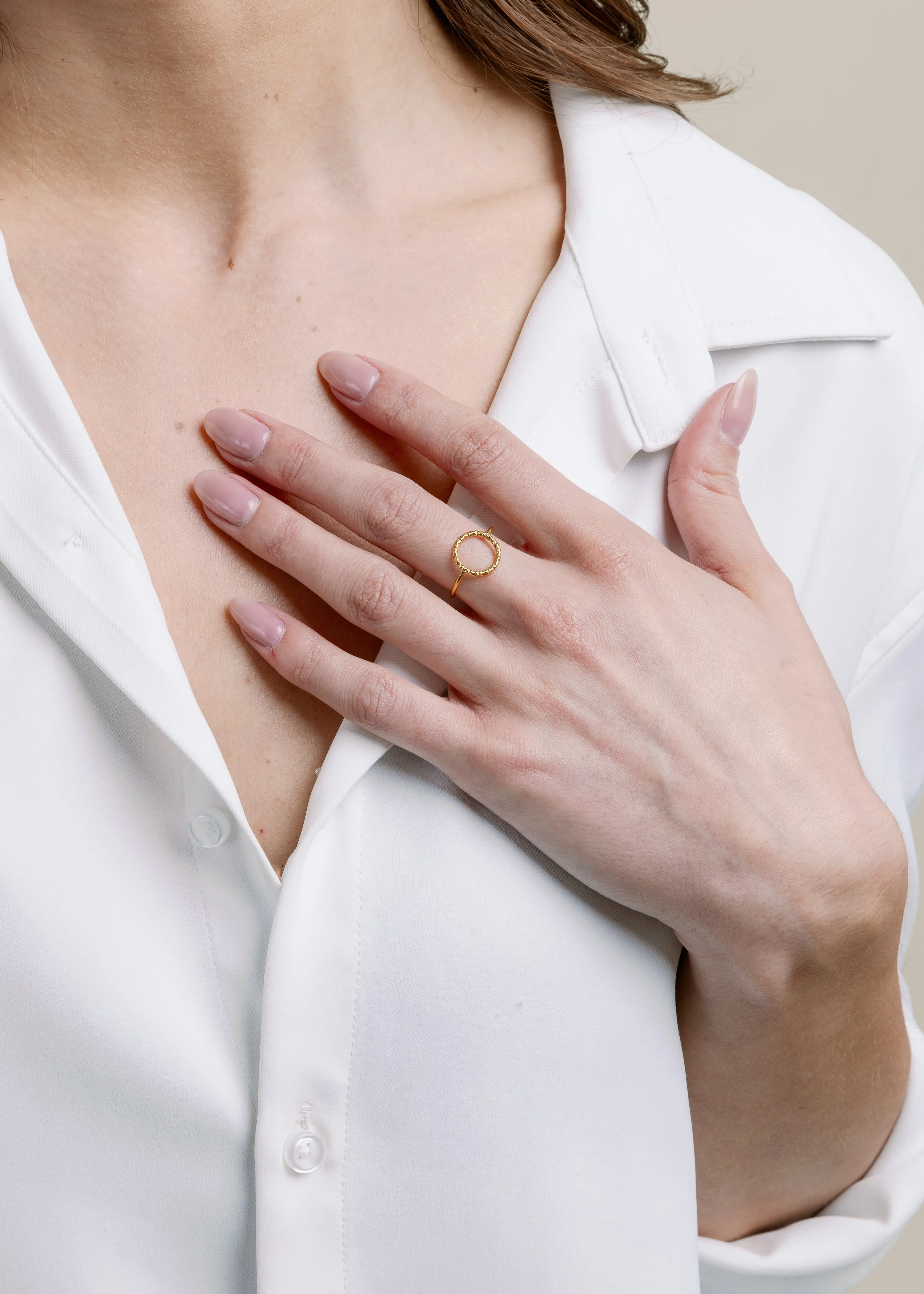 Sparkling Accent Angel Ring