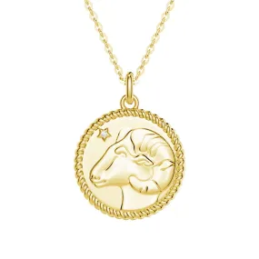 Flat Shot Aries Constellation Lab Grown Diamond Birthstone Pendant Necklace