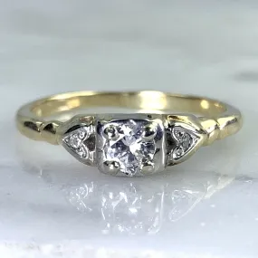 Art Deco Diamond Engagement Ring in 14K Gold. Unique Engagement Ring. 1920s Proposal Ring Meaningful Expression