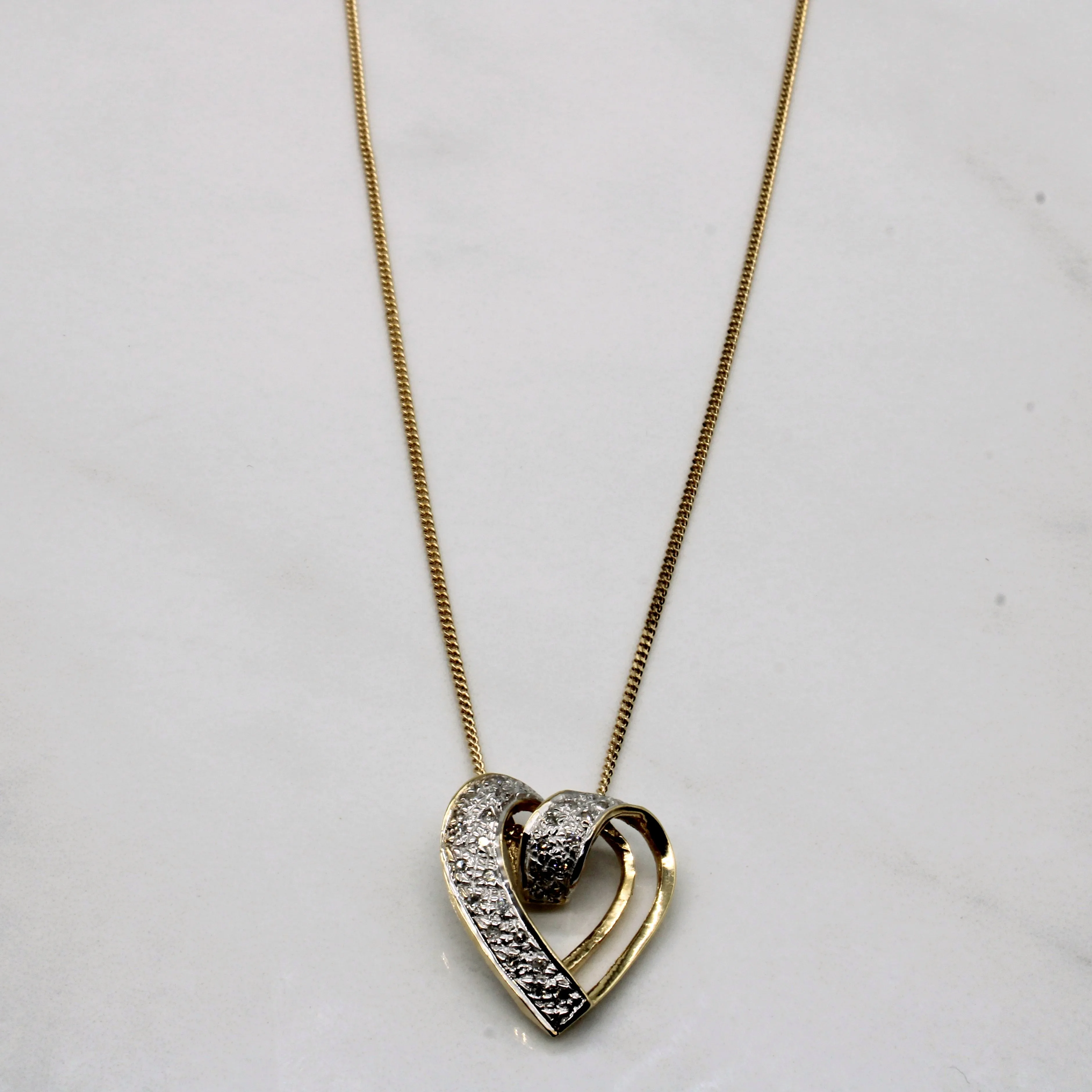 Sleek Craft Diamond Heart Pendant | 0.15ctw | 20" |