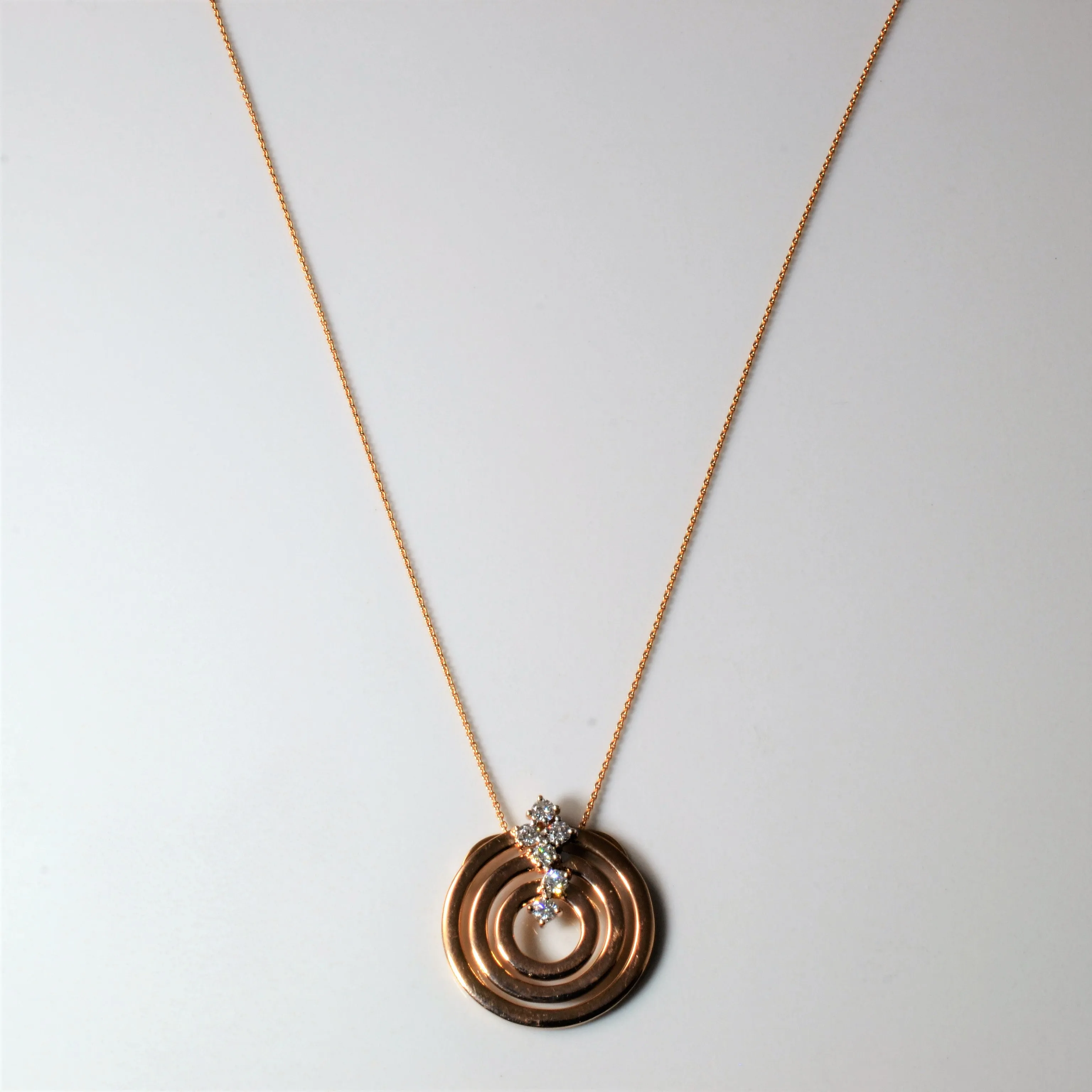 Diamond Swirl Pendant Necklace | 0.26ctw | 18"| Bright Touch Minimalist Look