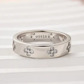 Crisp Detail Louily Noble Moissanite Wide Wedding Band For Women