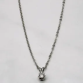 Trendy Sparkle Solitaire Diamond Pendant Necklace | 0.13ct | 16" |