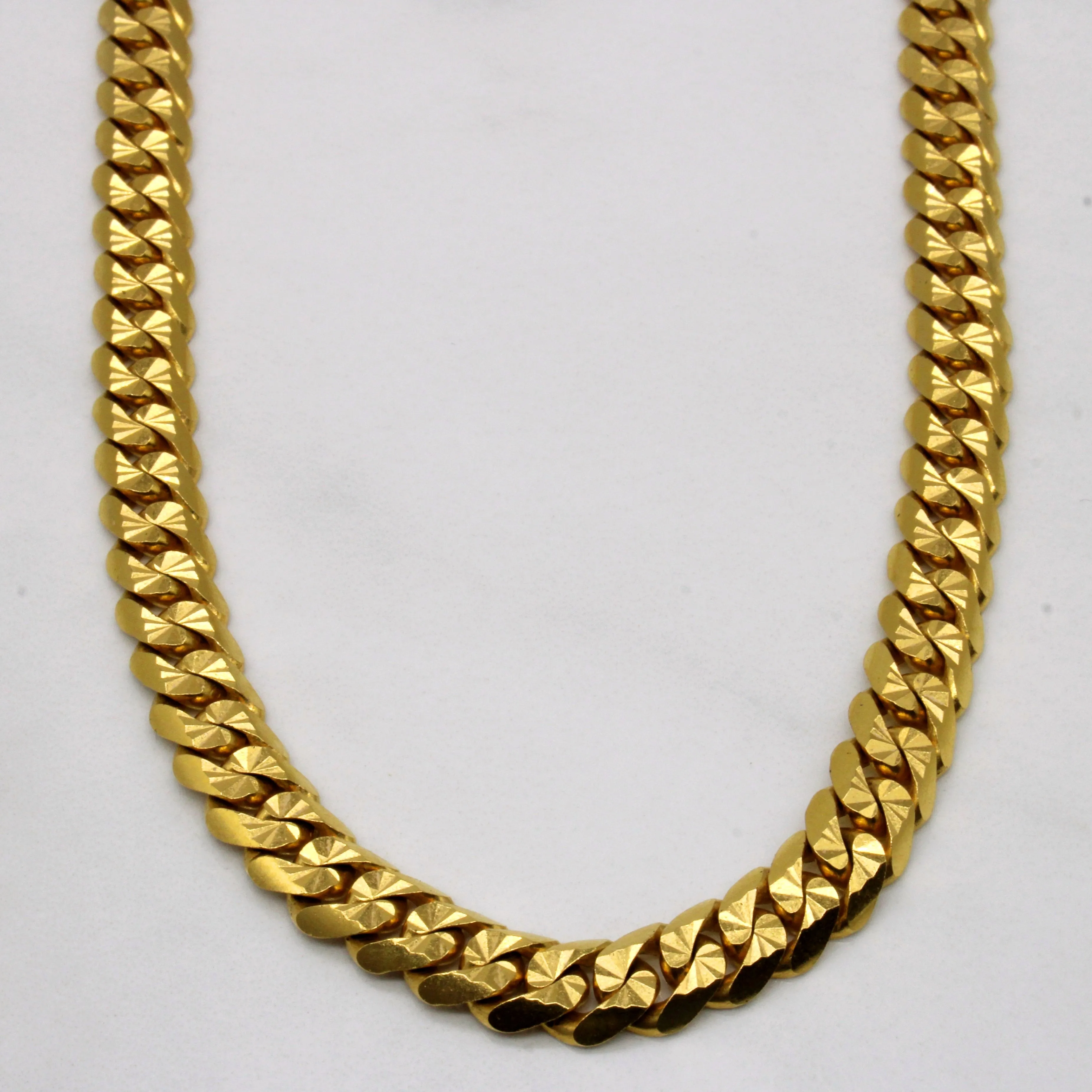 Enchanted Edge Shiny Jewels 22k Yellow Gold Cuban Link Chain | 20" |