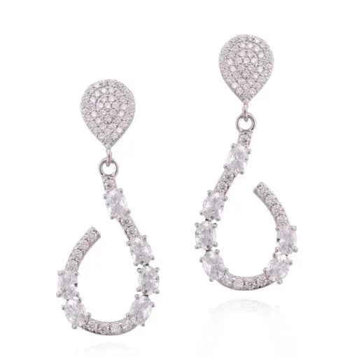Glossy Adornment Surgical Steel Dotted Open Teardrop Earring