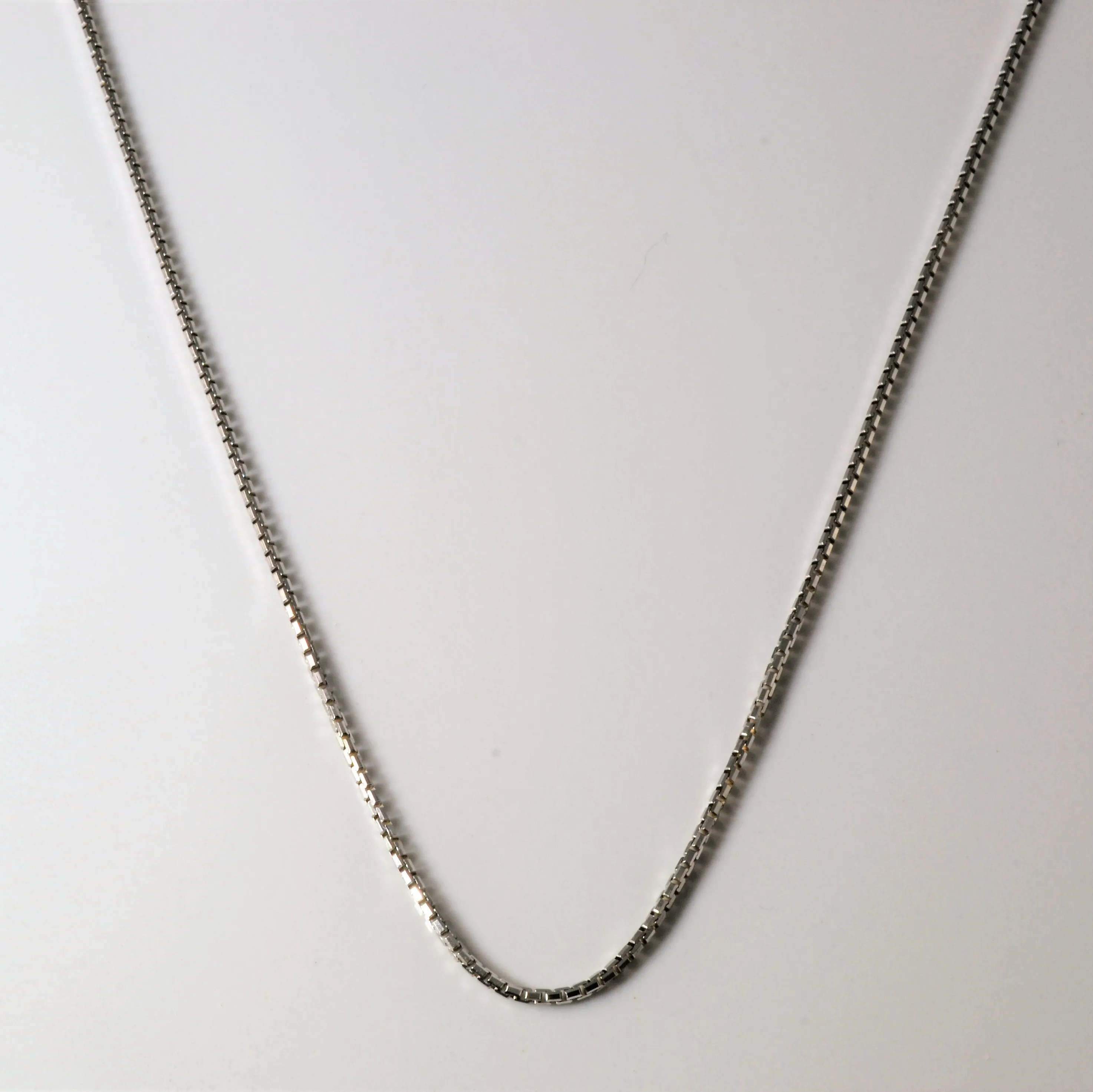 14k White Gold Box Chain | 16" | Understated Shine