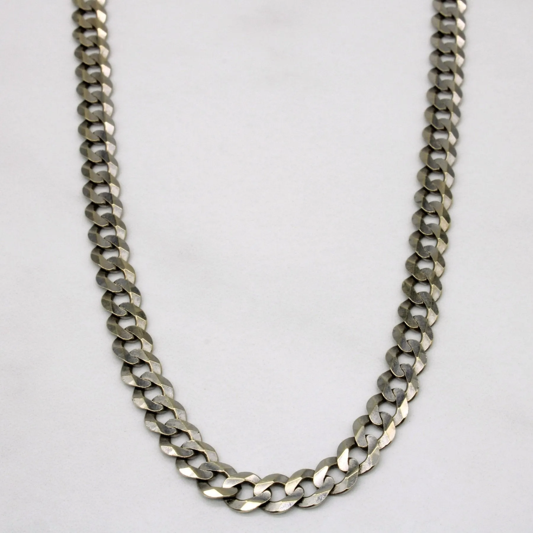 10k White Gold Curb Link Chain | 24" | Creative Glance
