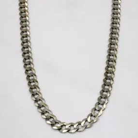 10k White Gold Curb Link Chain | 24" | Creative Glance