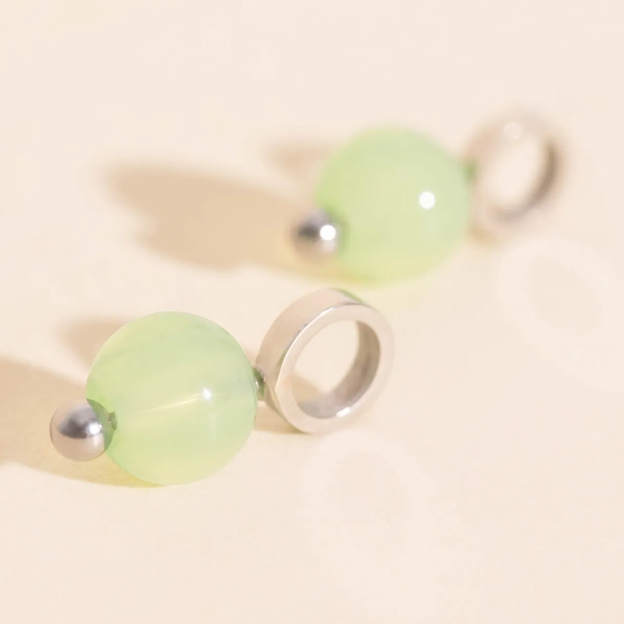 Aura Huggie Hoop Charms Oval Embellishment Radiant Detail