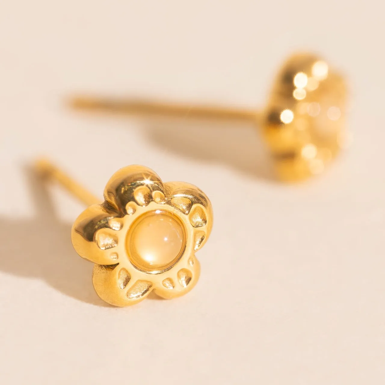 Autumn Bloom Mini Stud Earrings Glittery Adornment Stunning Item