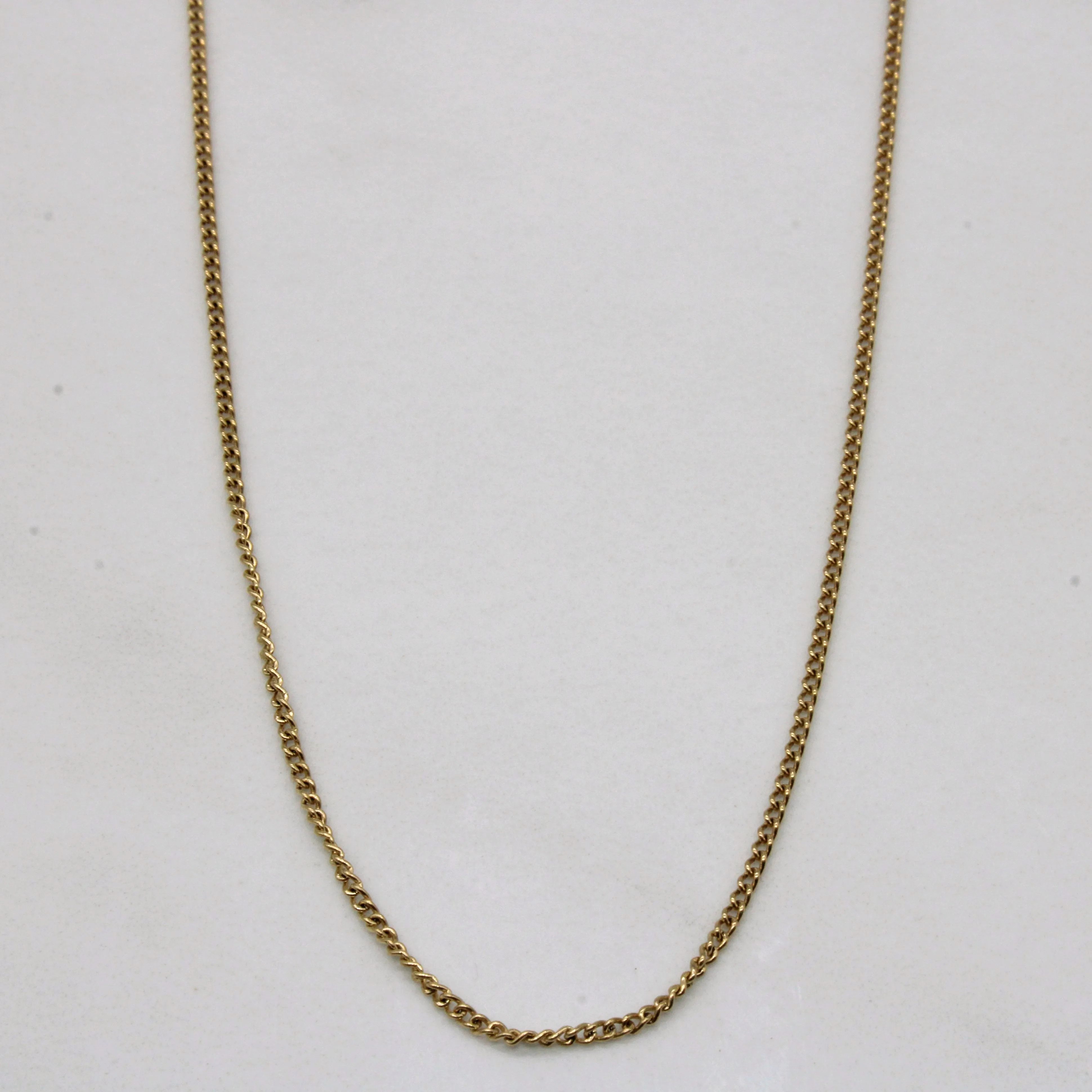 10k Yellow Gold Curb Link Chain | 18" | Romantic Glow