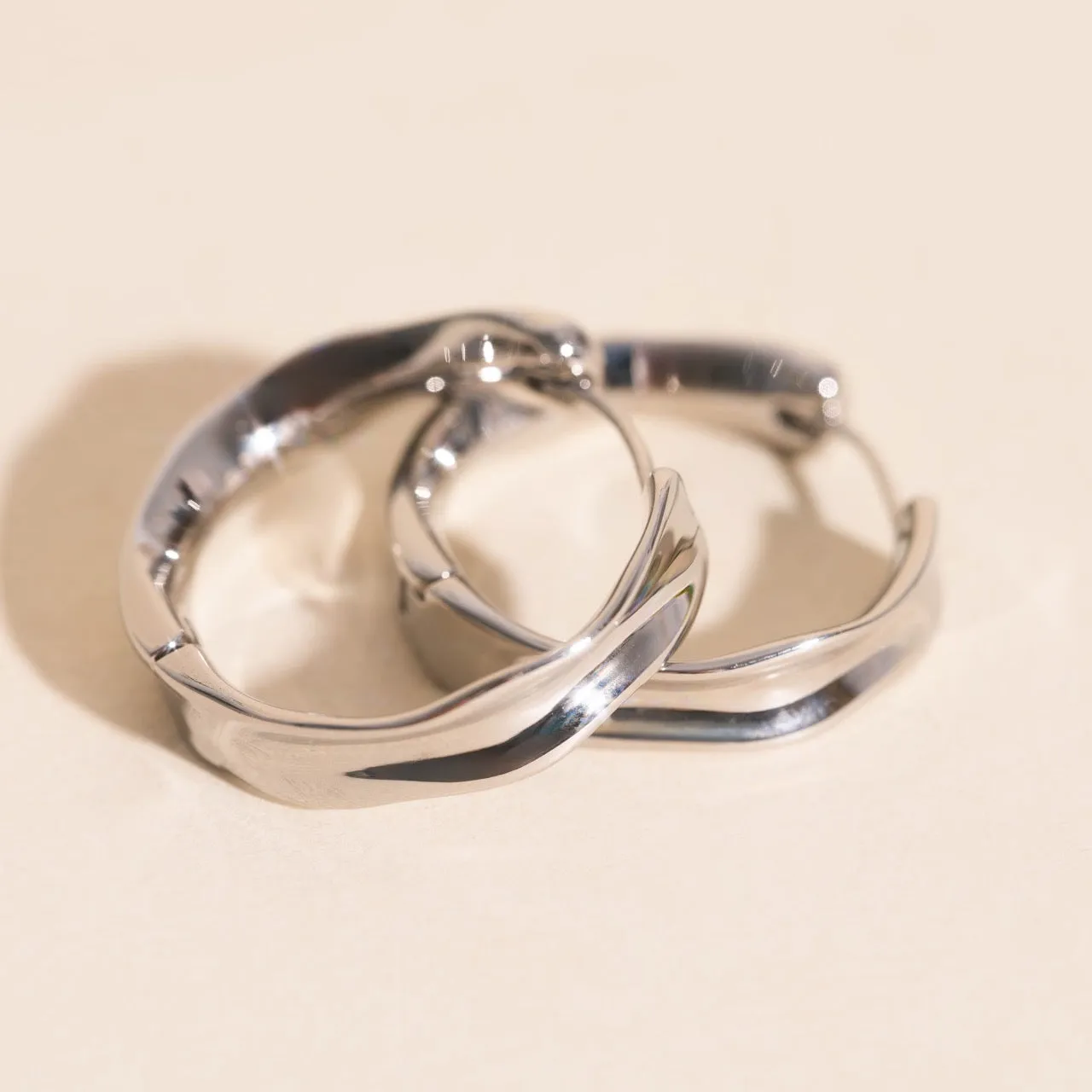 Bangle Rounded Huggie Hoop Earrings Safe Detail