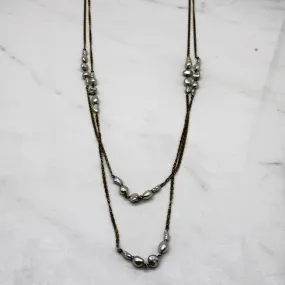 Gleaming Form Baroque Pearl Cluster Tiered Necklace | 32" |