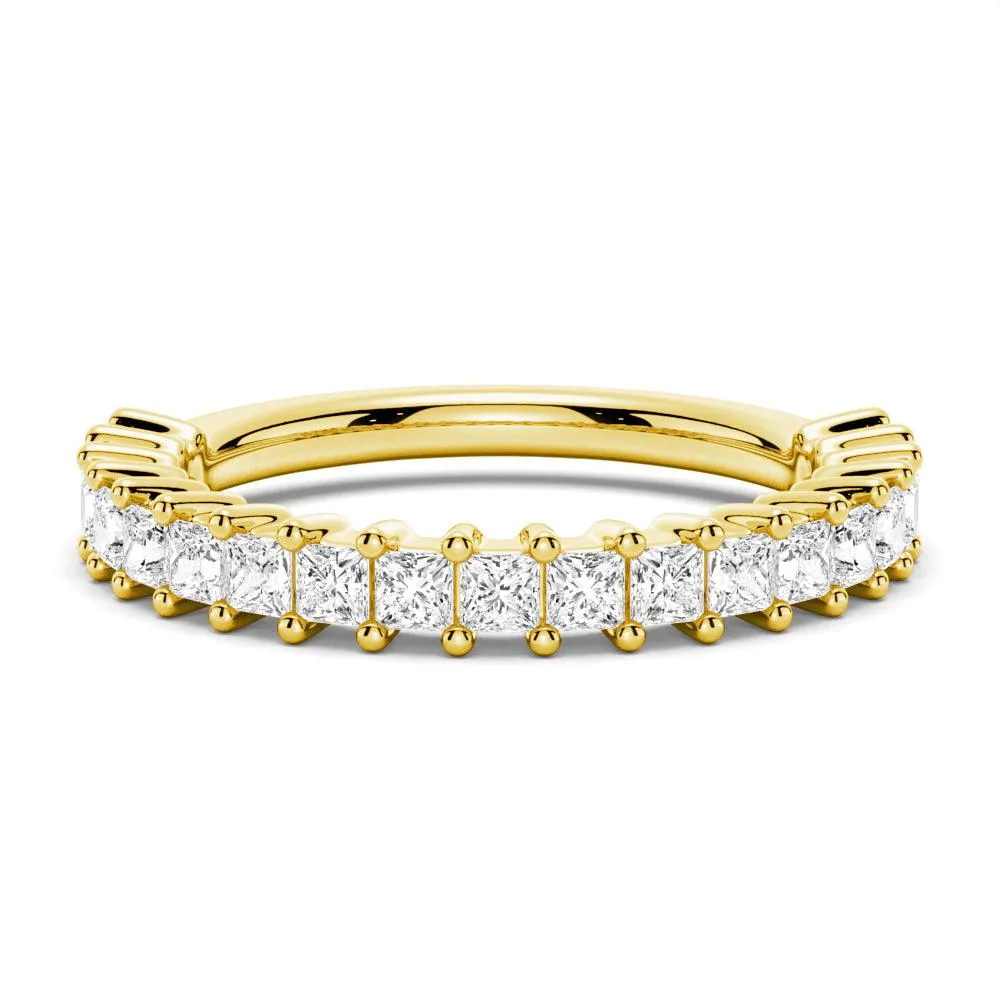 Comfort Mood Accent Focus Princess Cut Moissanite Half Eternity Band