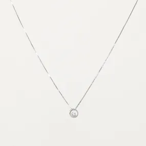 Bezel Set Diamond Necklace | 0.15ct | 18" Silky texture Refined Flow