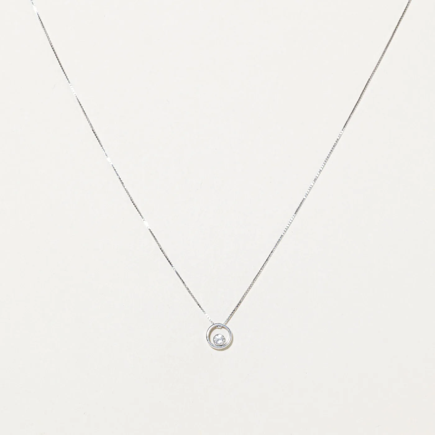 Bezel Set Diamond Necklace | 0.15ct | 18" Silky texture Refined Flow