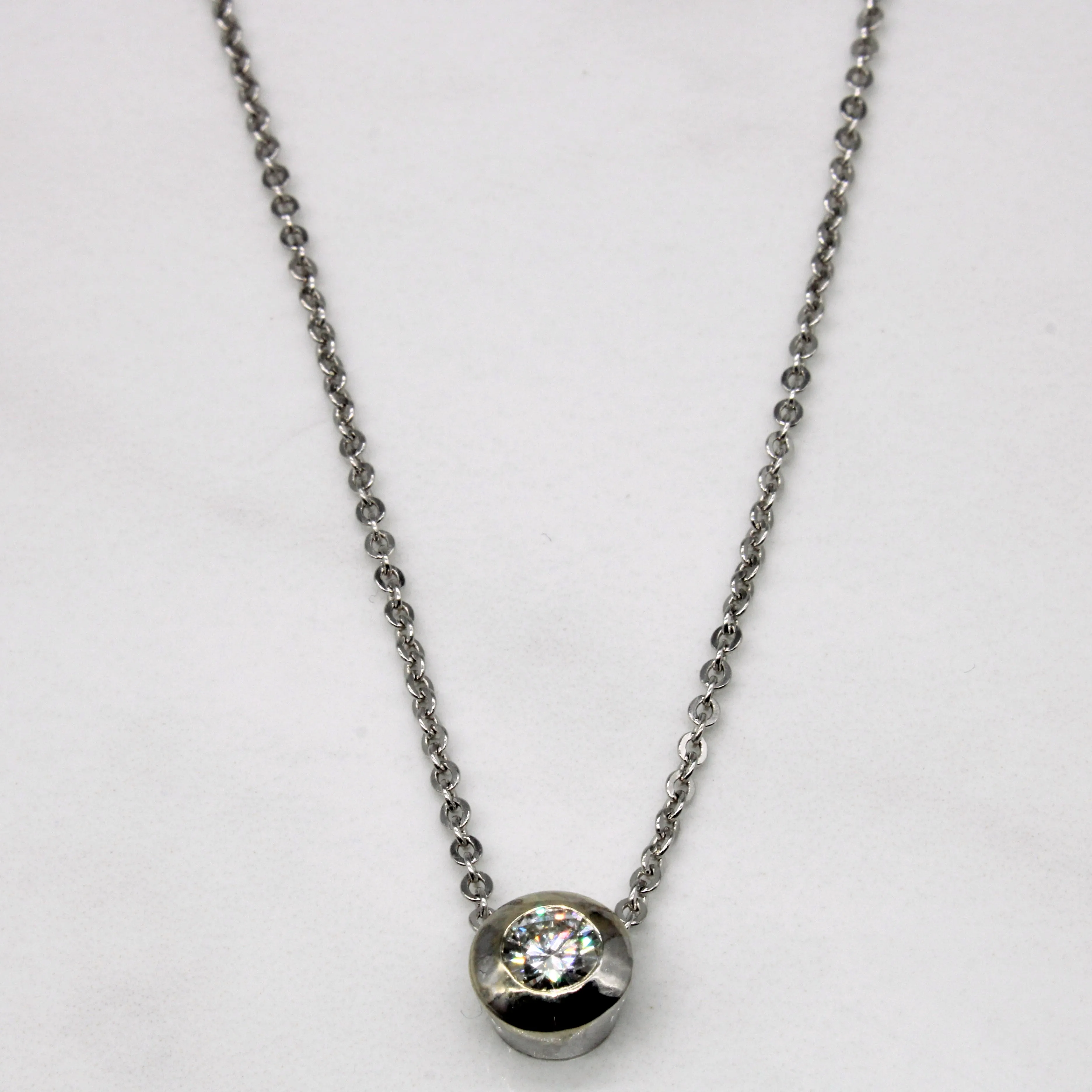 Eye Catching Bezel Set Diamond Necklace | 0.40ct | 20" |