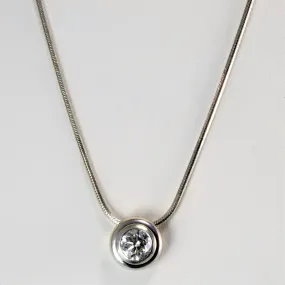 Dainty Design Bezel Set Diamond Snake Chain Necklace | 0.81 ct, 20''|