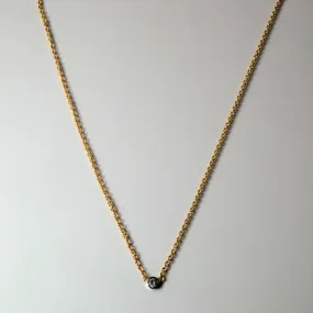 Bezel Set Floating Diamond Necklace | 0.09ct | 16" | Gift Appeal Distinctive Jewelry