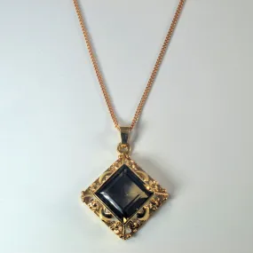 Bezel Set Smoky Quartz Pendant |28" | Exquisite Piece Delicate Craft