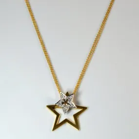 Birks' Diamond Star Necklace | 0.26ctw | 18" | Casual Outfit