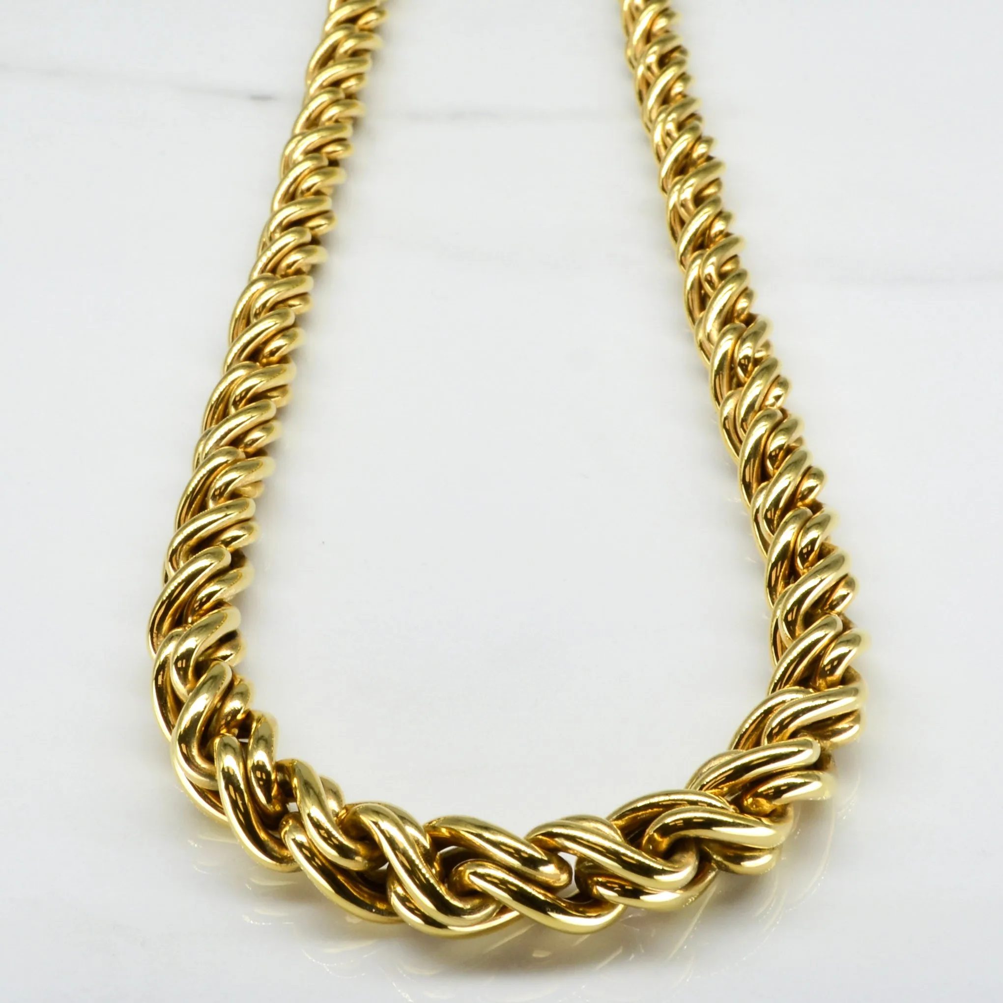 Birks' Hollow Yellow Gold Chain Necklace | 17" | Exclusive Charm
