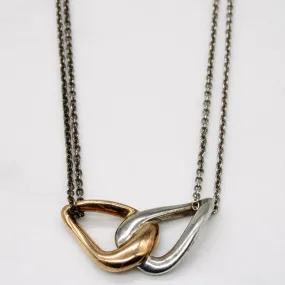 'Birks' Sterling Silver & 18k Yellow Gold Necklace | 18" | Spark Touch Luxury Finish Shine