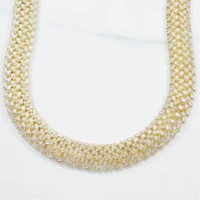 'Birks' Woven Silver Necklace | 18" | Unique Radiance