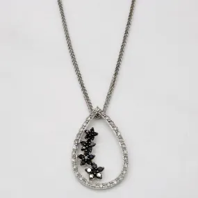 Artisan Edge Black & White Diamond Drop Necklace | 0.26ctw | 18" |