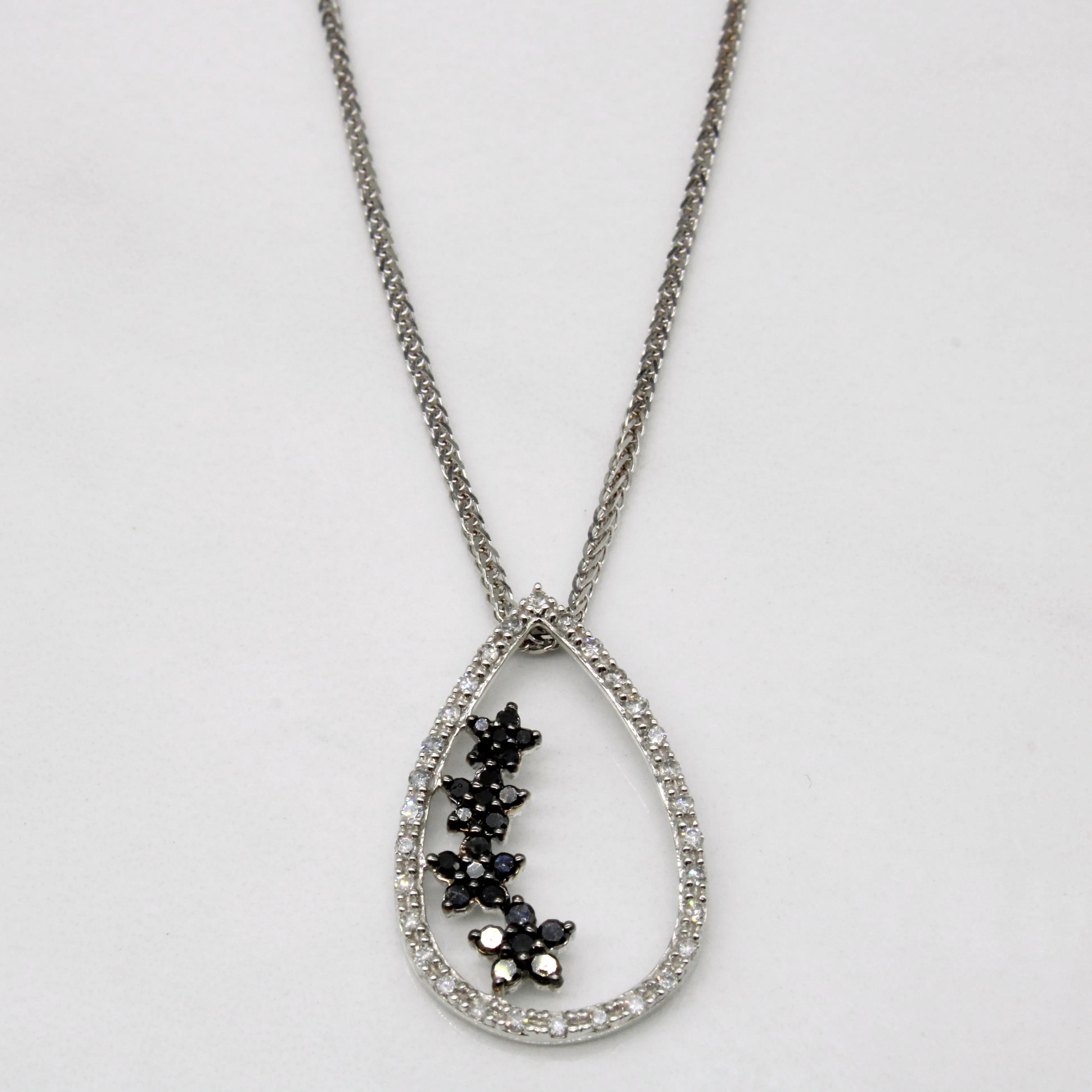 Artisan Edge Black & White Diamond Drop Necklace | 0.26ctw | 18" |