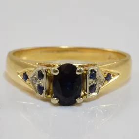 Style Detail Refined Edge Blue Sapphire & Diamond Cathedral Ring | 0.56ctw, 0.01ctw | SZ 5.75 |