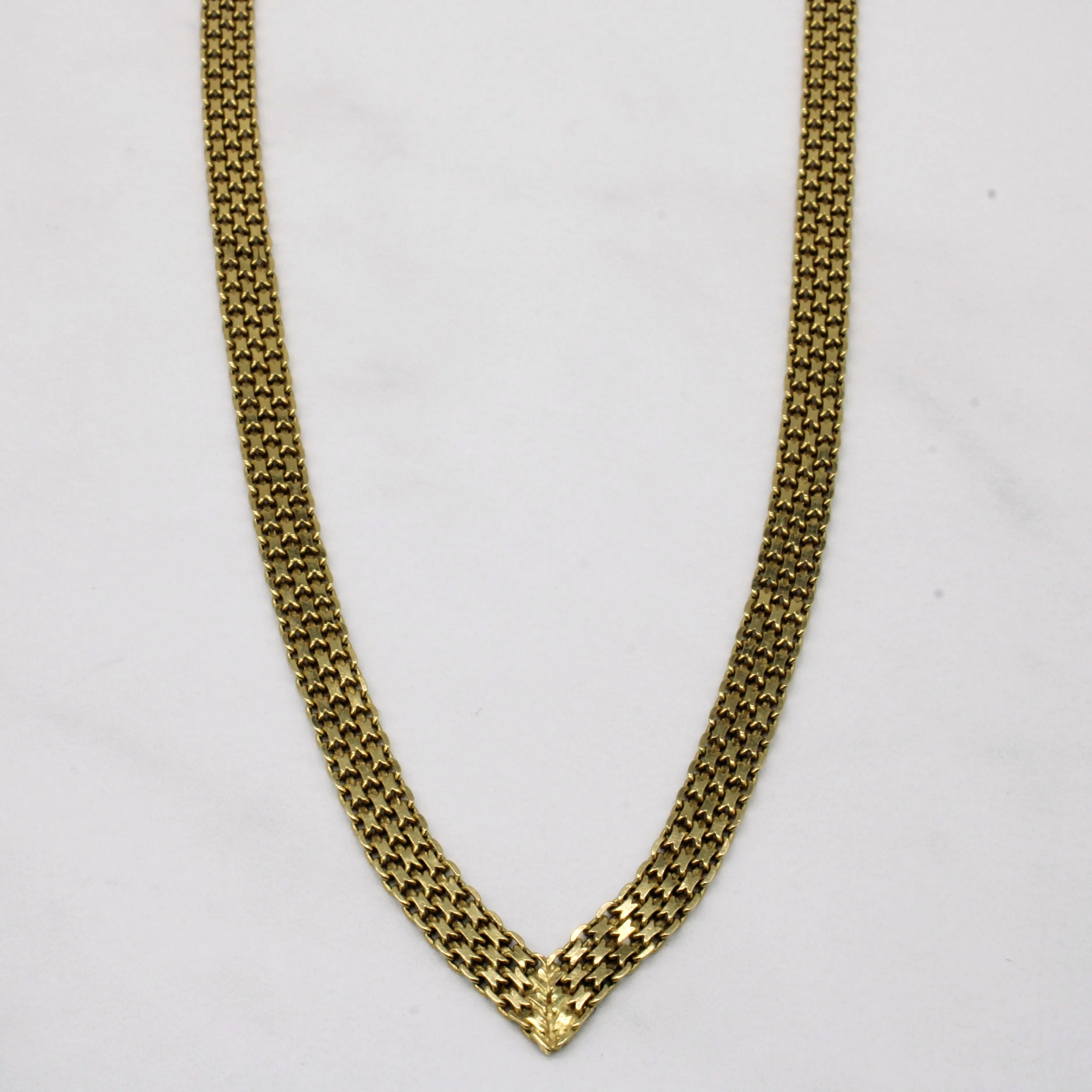14k Yellow Gold Woven Necklace | 18" | Contemporary Design