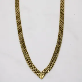 14k Yellow Gold Woven Necklace | 18" | Contemporary Design