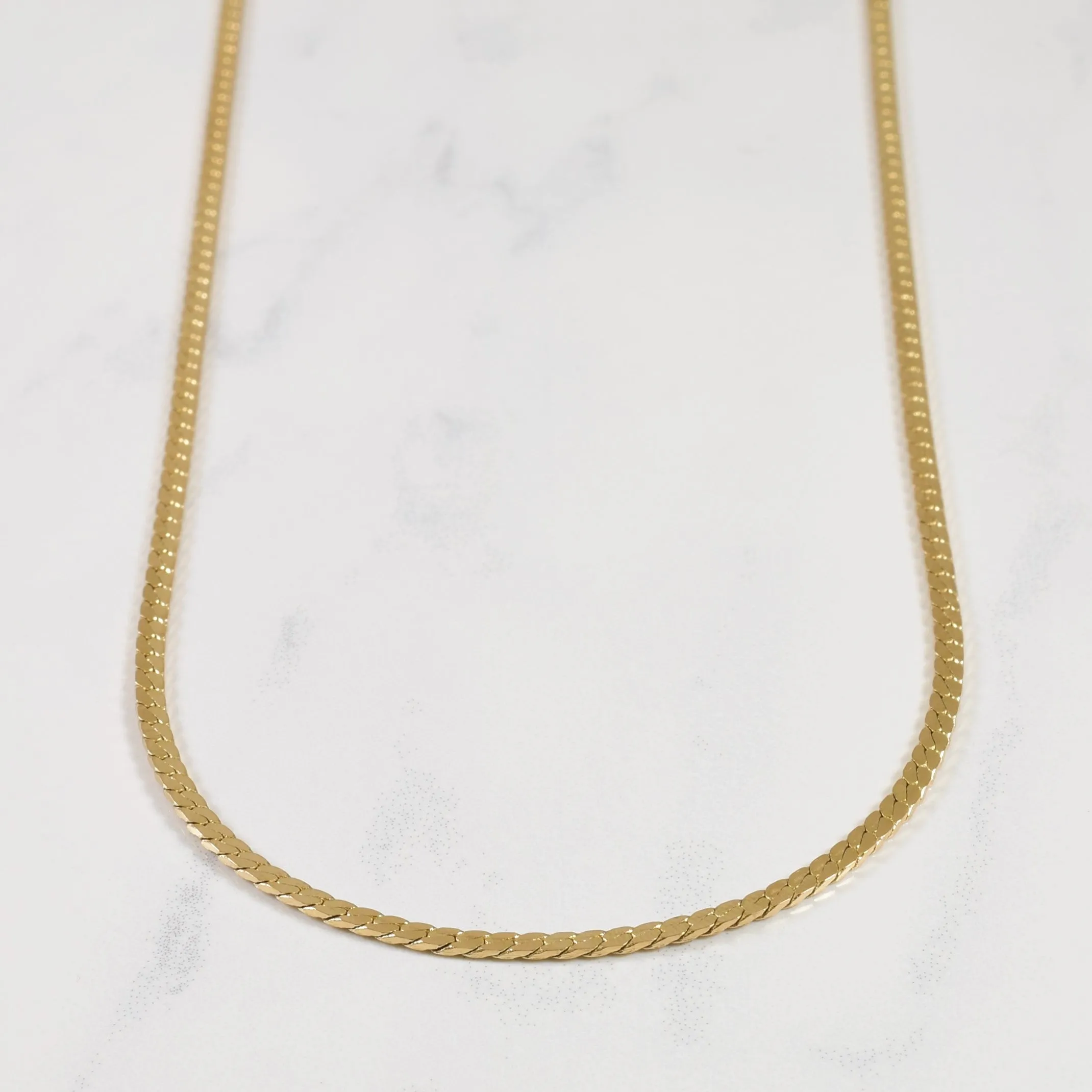 10k Yellow Gold Herringbone Chain | 20.5" | Minimalist Edge Premium Craft