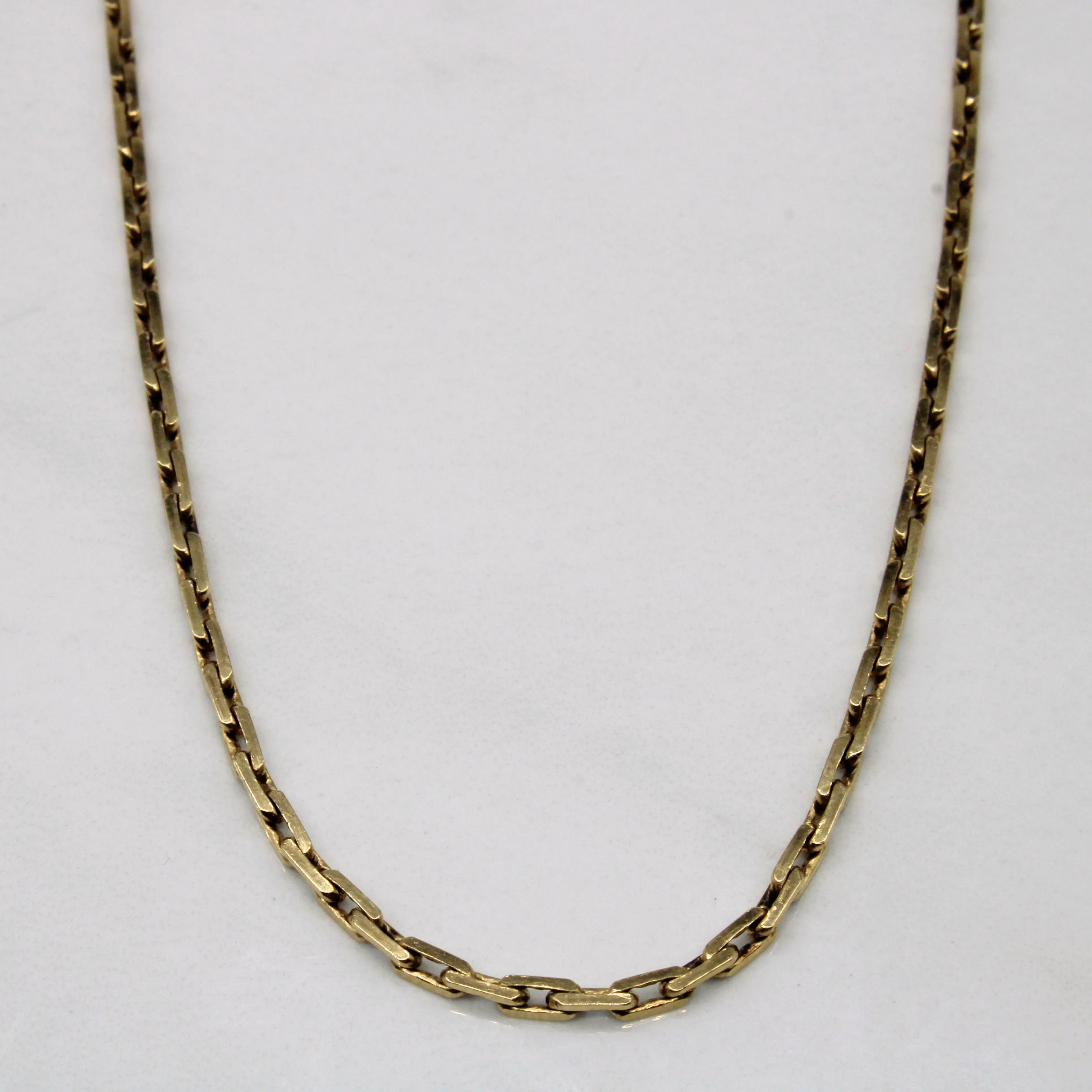 10k Yellow Gold Elongated Box Chain | 19" | Elegant Embellishments Red Tone