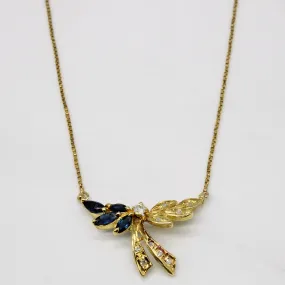 High-Quality Piece Sapphire & Diamond Necklace | 0.40ctw, 0.08ctw | 16" |