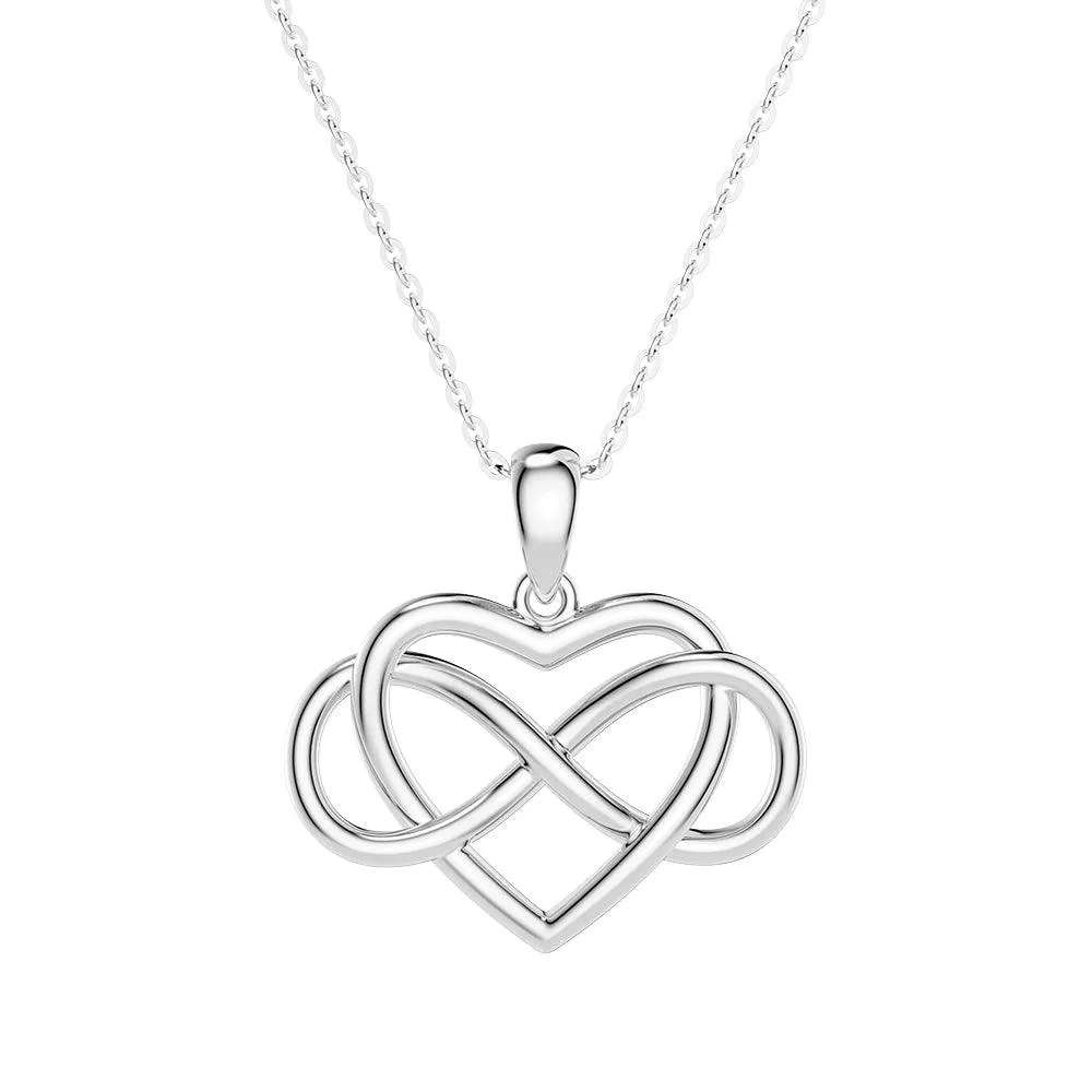 "Infinite Love" Heart Pendant Necklace Delicate Shine Sophisticated Glow
