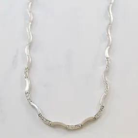 Wavy Diamond Necklace | 0.21ctw | 16" | Textured Detail