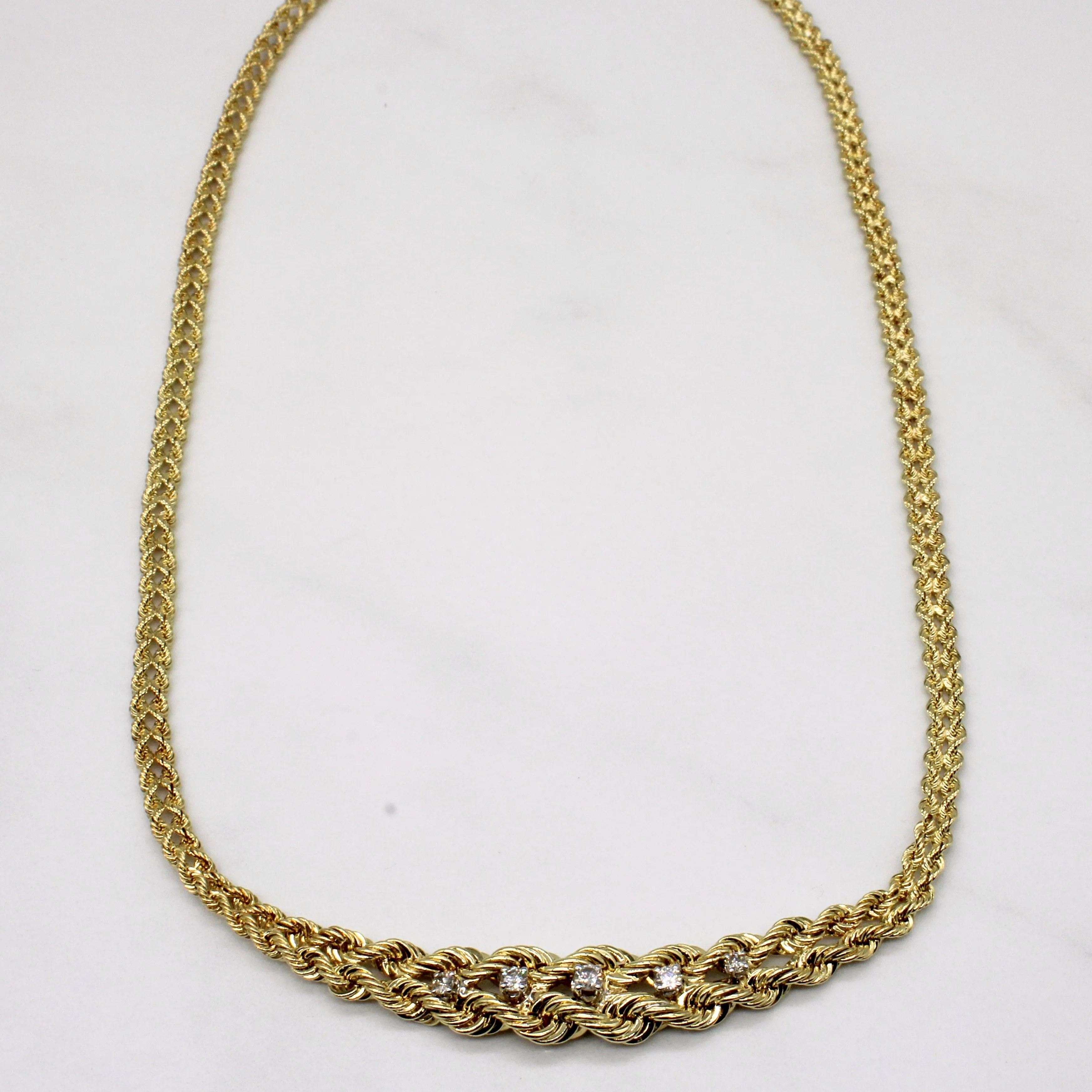Diamond Rope Chain Necklace | 0.22ctw | 16" | Luxury Highlight