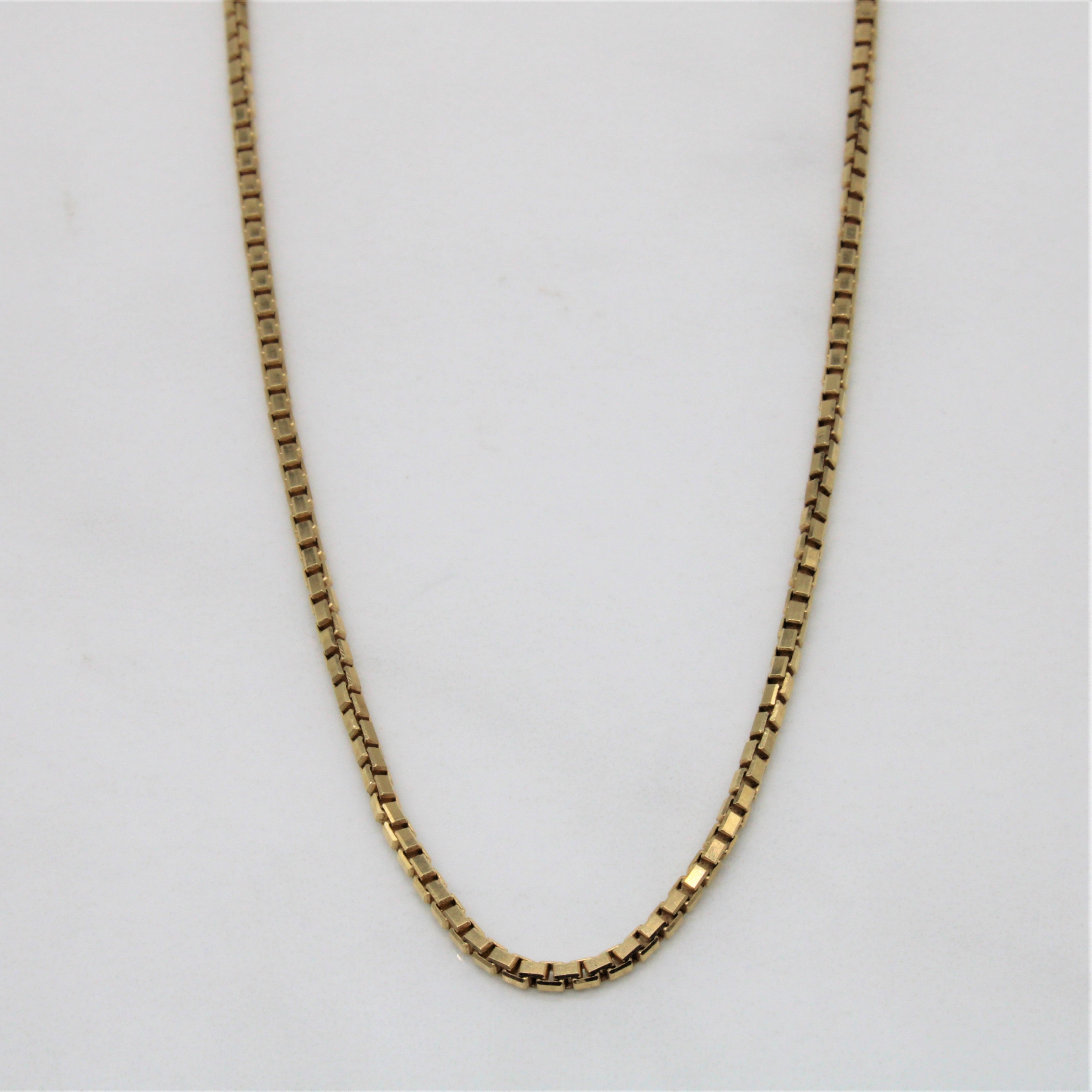 14k Yellow Gold Box Chain | 16" | Luxurious Detail